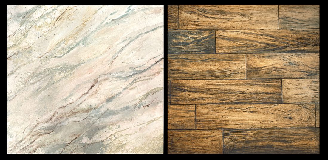 Marble and Wood Faux Finishes, with Feathers, Sponges, Wood Rockers, Brushes, Scenic Paint and Glazes, from Scenic Art by Armin Rahimi