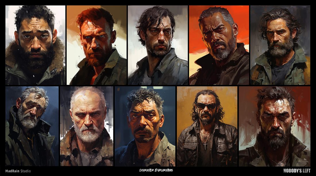 Character Explorations, from Nobody's Left by Armin Rahimi