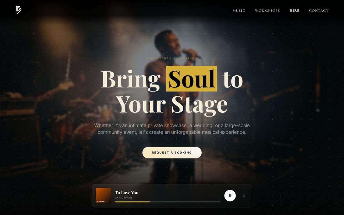 Dario Dvon website, desktop view 4