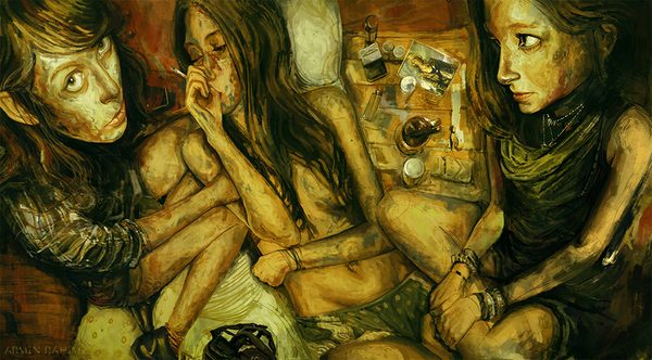 A Hesitation, a painting from Strange Obsessions by Armin Rahimi
