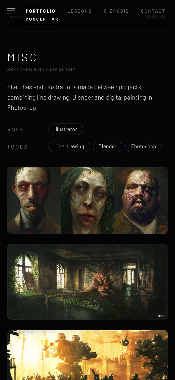 Armin Rahimi website, phone view 3