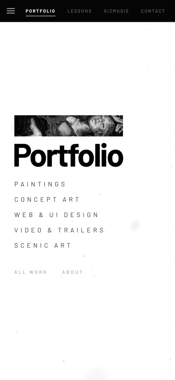 Armin Rahimi website, phone view 2