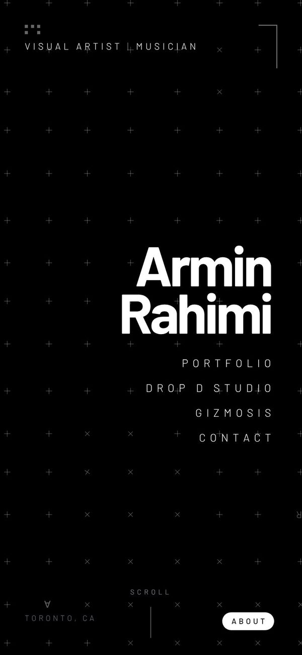 Armin Rahimi website, phone view 1